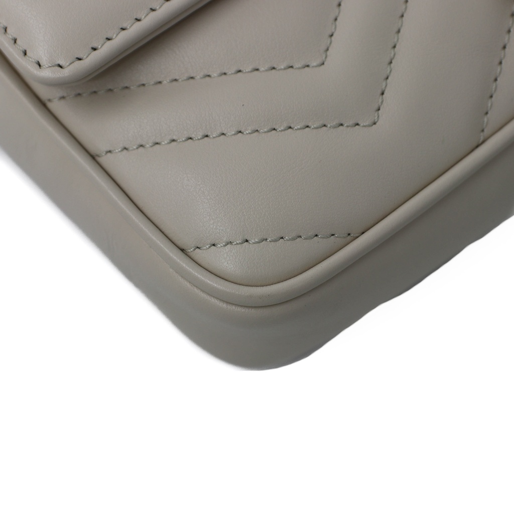 Gucci GG Marmont Leather Shoulder Bag Beige 406831