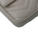 Gucci GG Marmont Leather Shoulder Bag Beige 406831