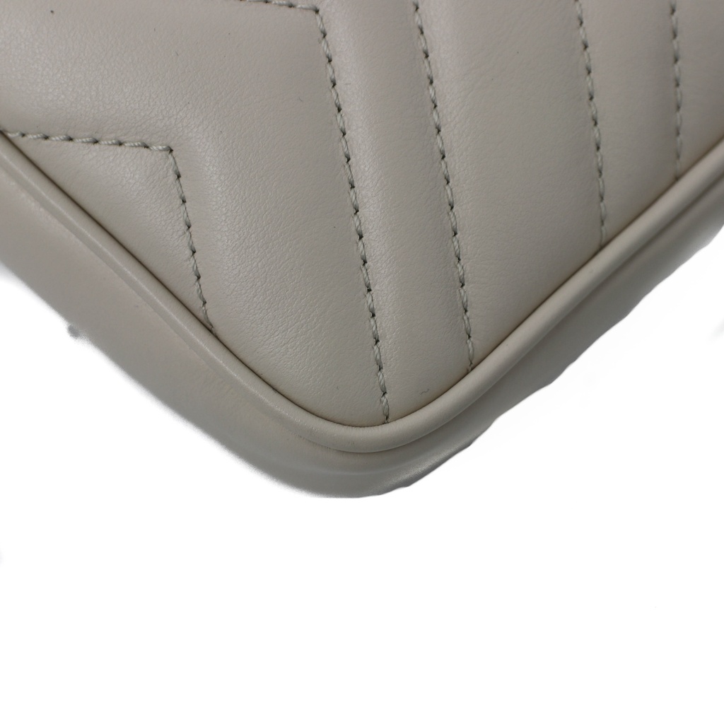 Gucci GG Marmont Leather Shoulder Bag Beige 406831