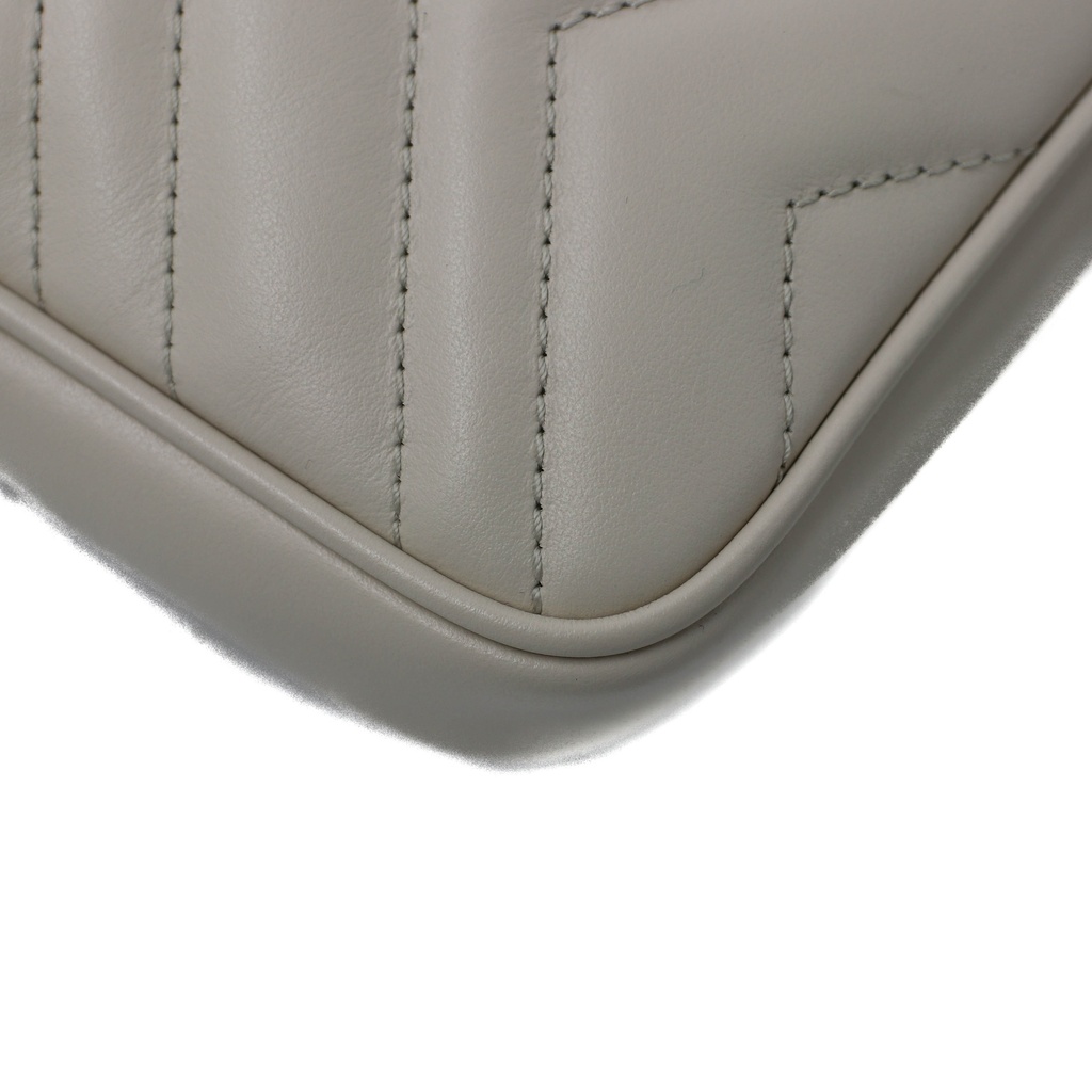 Gucci GG Marmont Leather Shoulder Bag Beige 406831