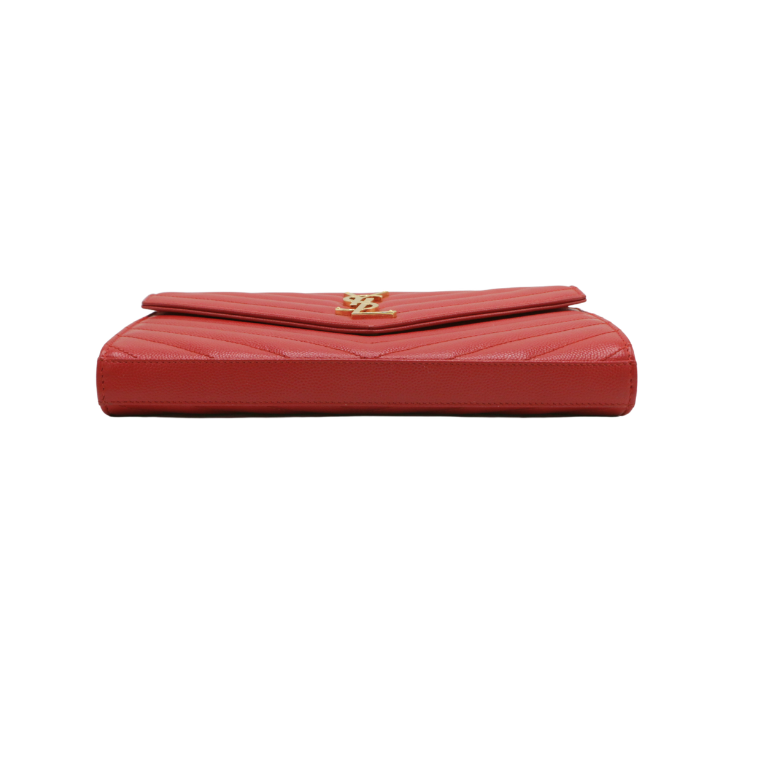 Yves Saint Laurent Cassandre Wallet on Chain Red