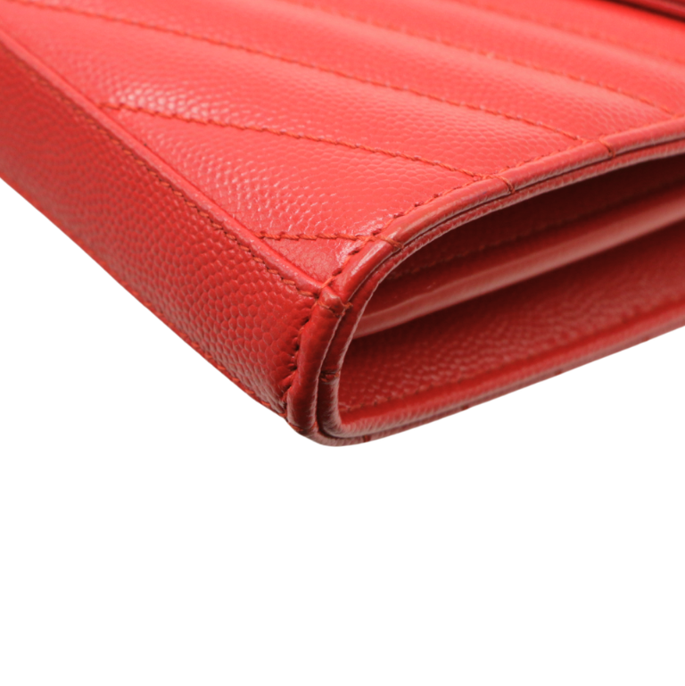 Yves Saint Laurent Cassandre Wallet on Chain Red