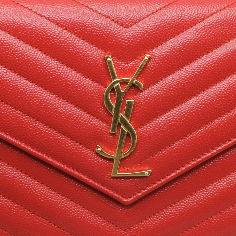 Yves Saint Laurent Cassandre Wallet on Chain Red