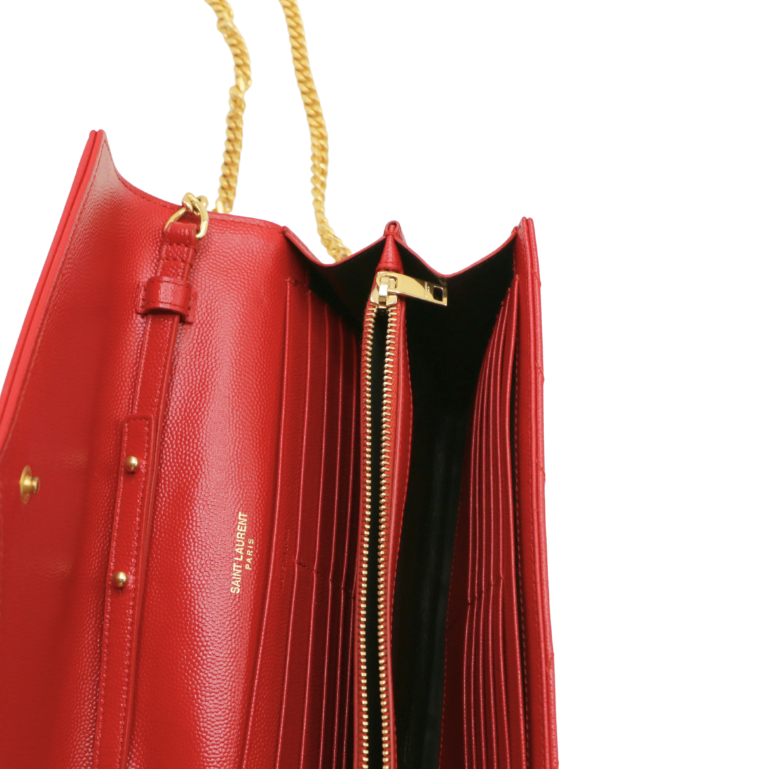 Yves Saint Laurent Cassandre Wallet on Chain Red
