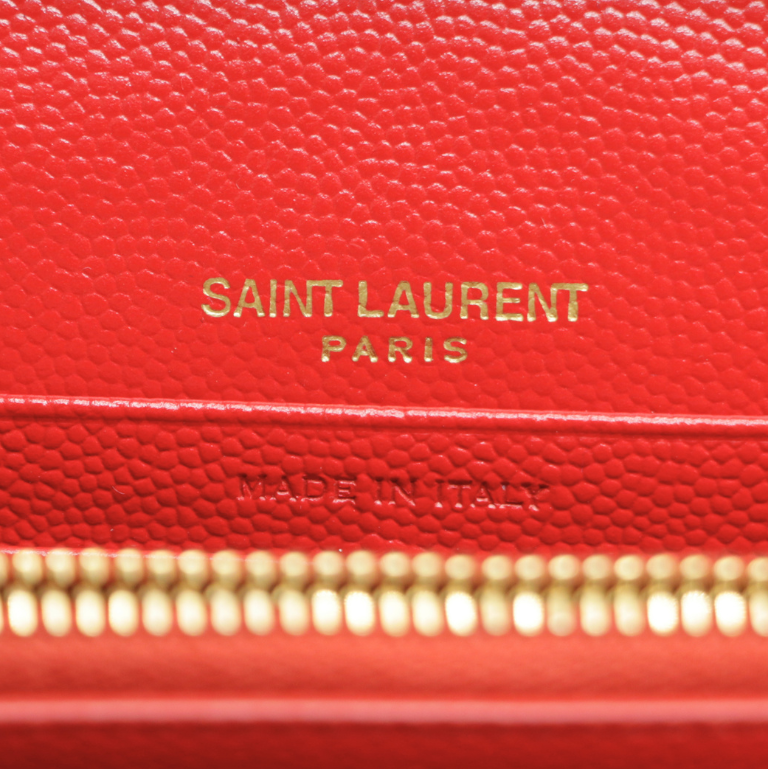 Yves Saint Laurent Cassandre Wallet on Chain Red