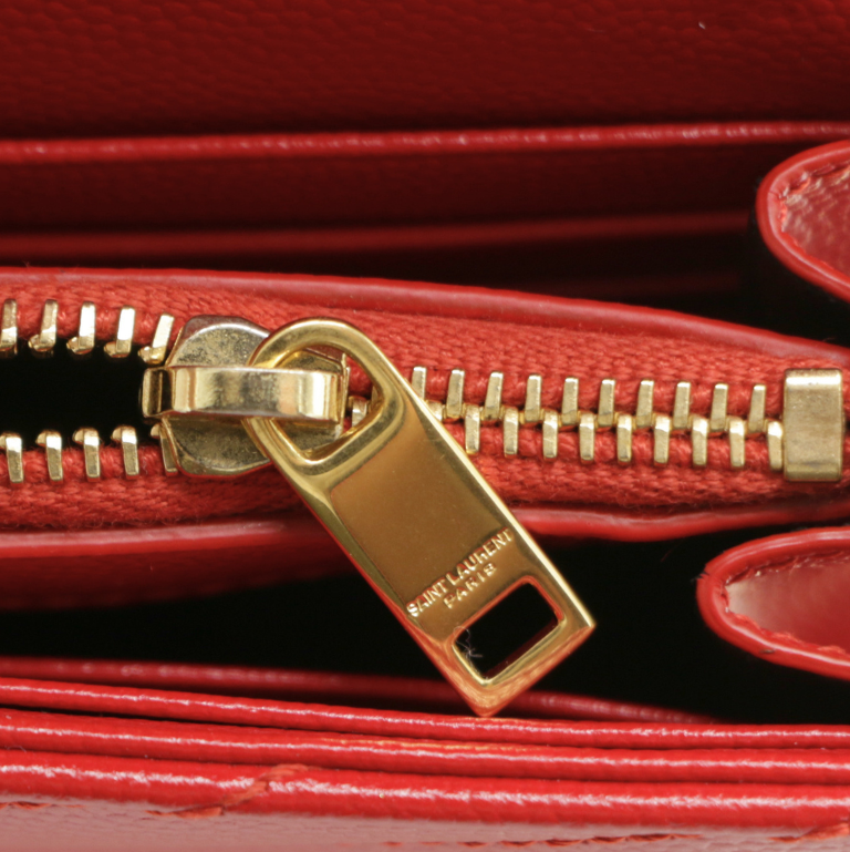 Yves Saint Laurent Cassandre Wallet on Chain Red