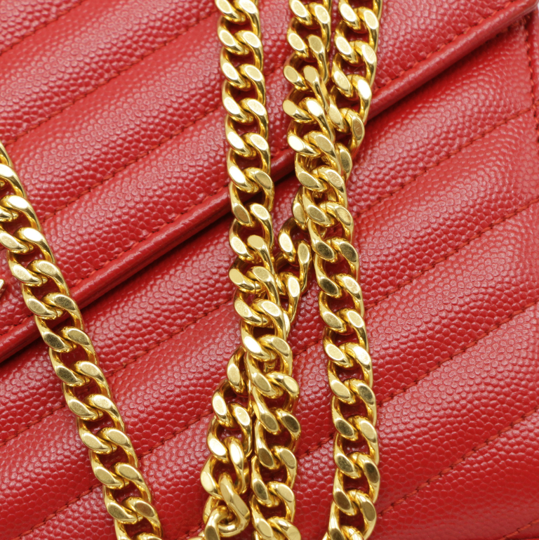 Yves Saint Laurent Cassandre Wallet on Chain Red