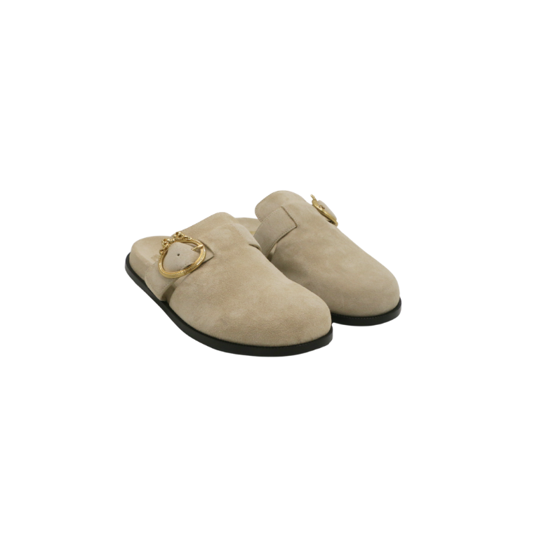 Christian Dior Médaillon Buckle Mule Trench Suede Calfskin Size 37