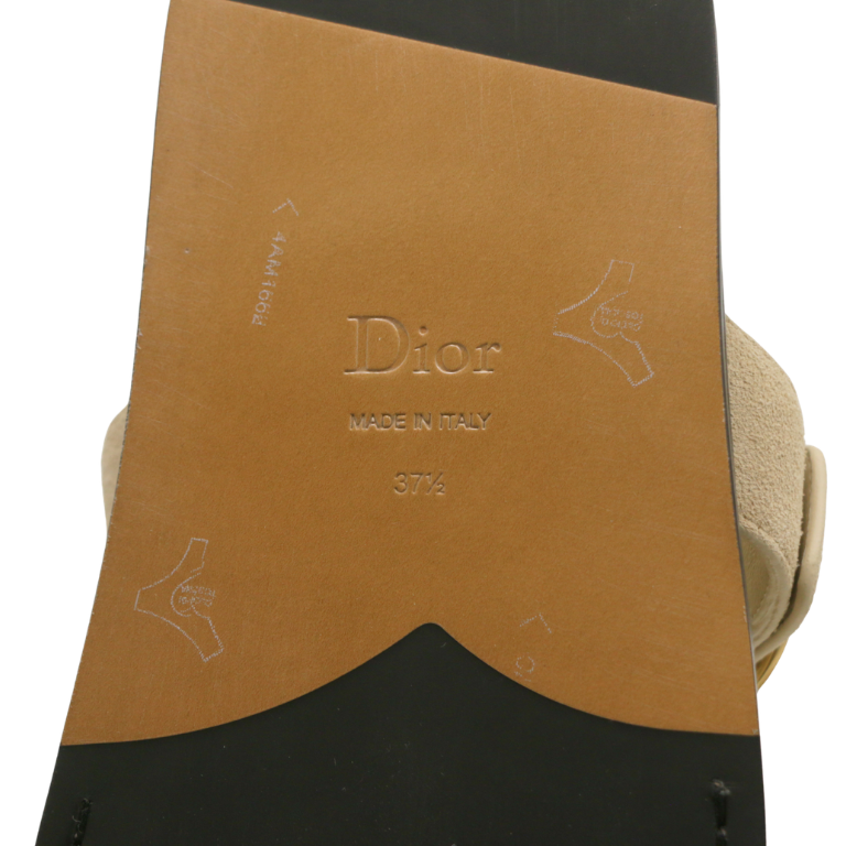 Christian Dior Médaillon Buckle Mule Trench Suede Calfskin Size 37 1/2