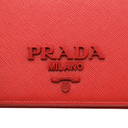 Prada Red Saffiano Leather Wallet on Chain
