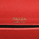 Prada Red Saffiano Leather Wallet on Chain