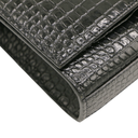 Yves Saint Laurent Kate Croc Embossed Black Leather Bag