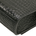 Yves Saint Laurent Kate Croc Embossed Black Leather Bag