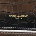 Yves Saint Laurent Kate Croc Embossed Black Leather Bag