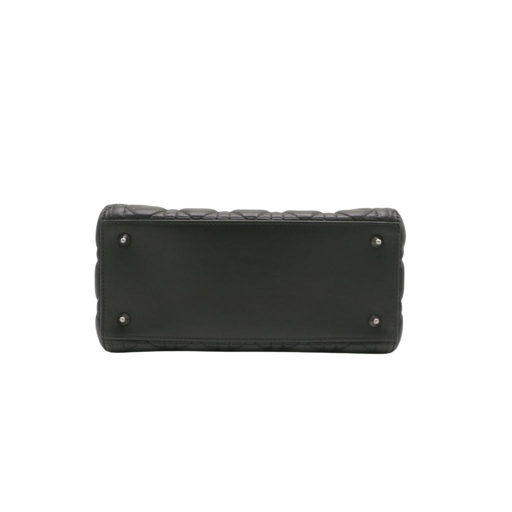 Christian Dior Lady Dior Medium Lambskin Black Bag
