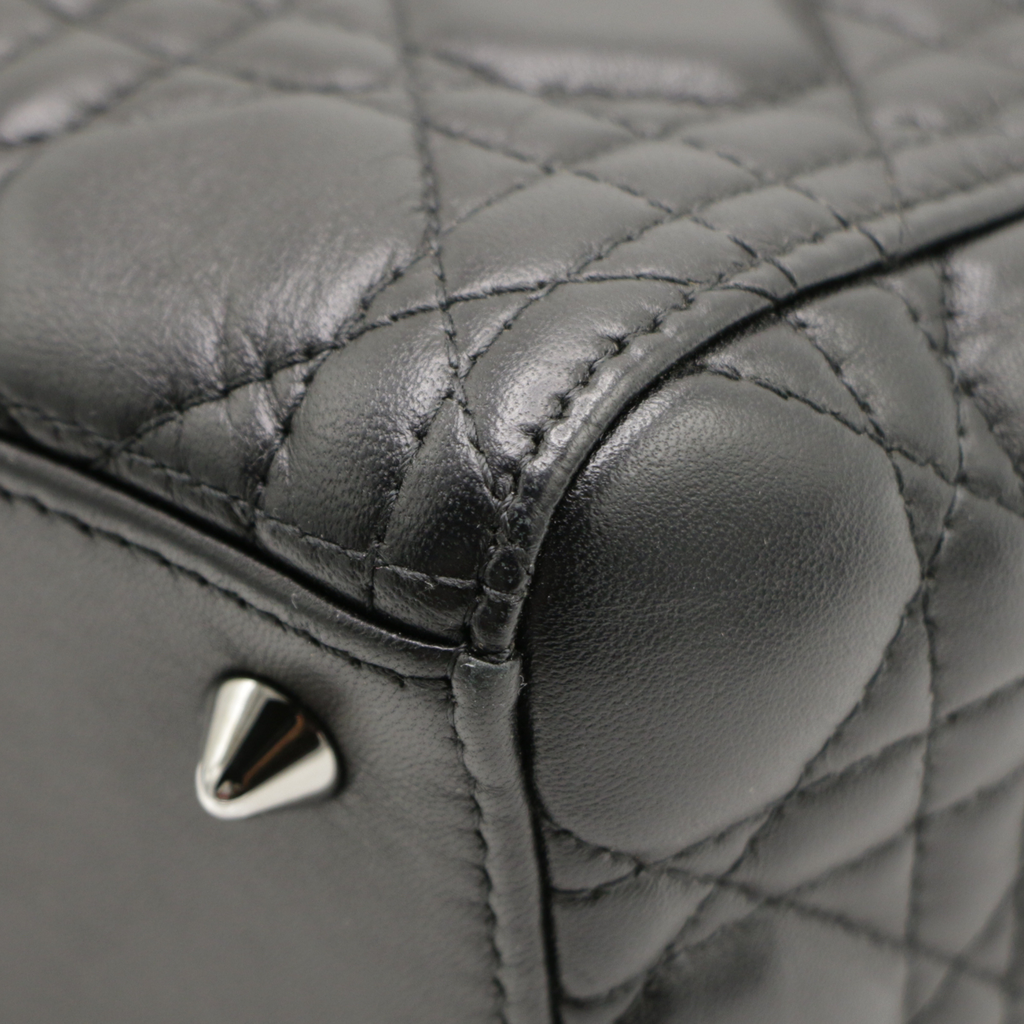 Christian Dior Lady Dior Medium Lambskin Black Bag
