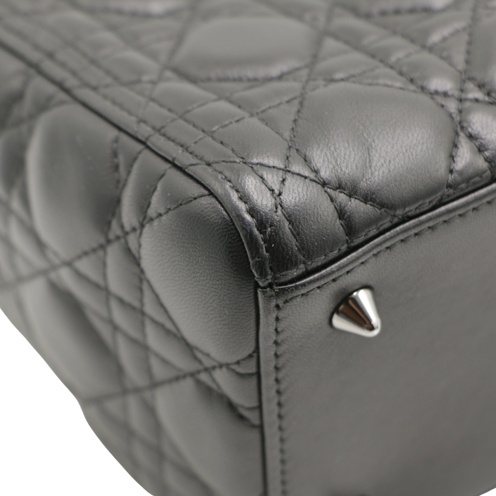 Christian Dior Lady Dior Medium Lambskin Black Bag