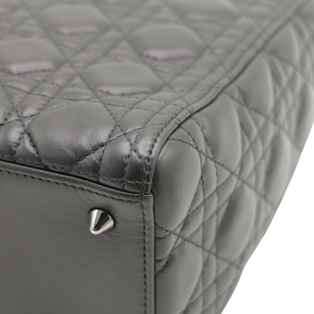 Christian Dior Lady Dior Medium Lambskin Black Bag