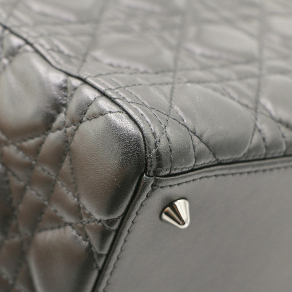 Christian Dior Lady Dior Medium Lambskin Black Bag