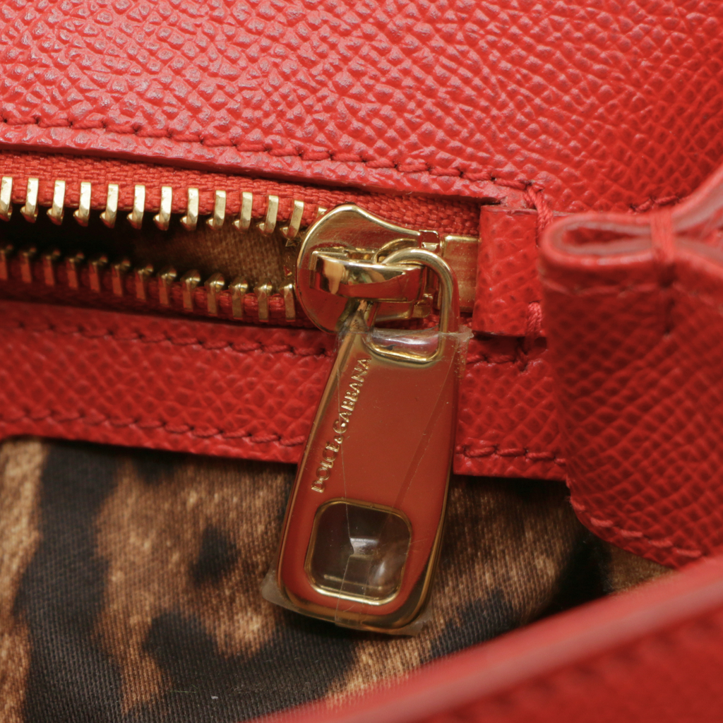 Dolce And Gabbana Sicily Red Medium Bag