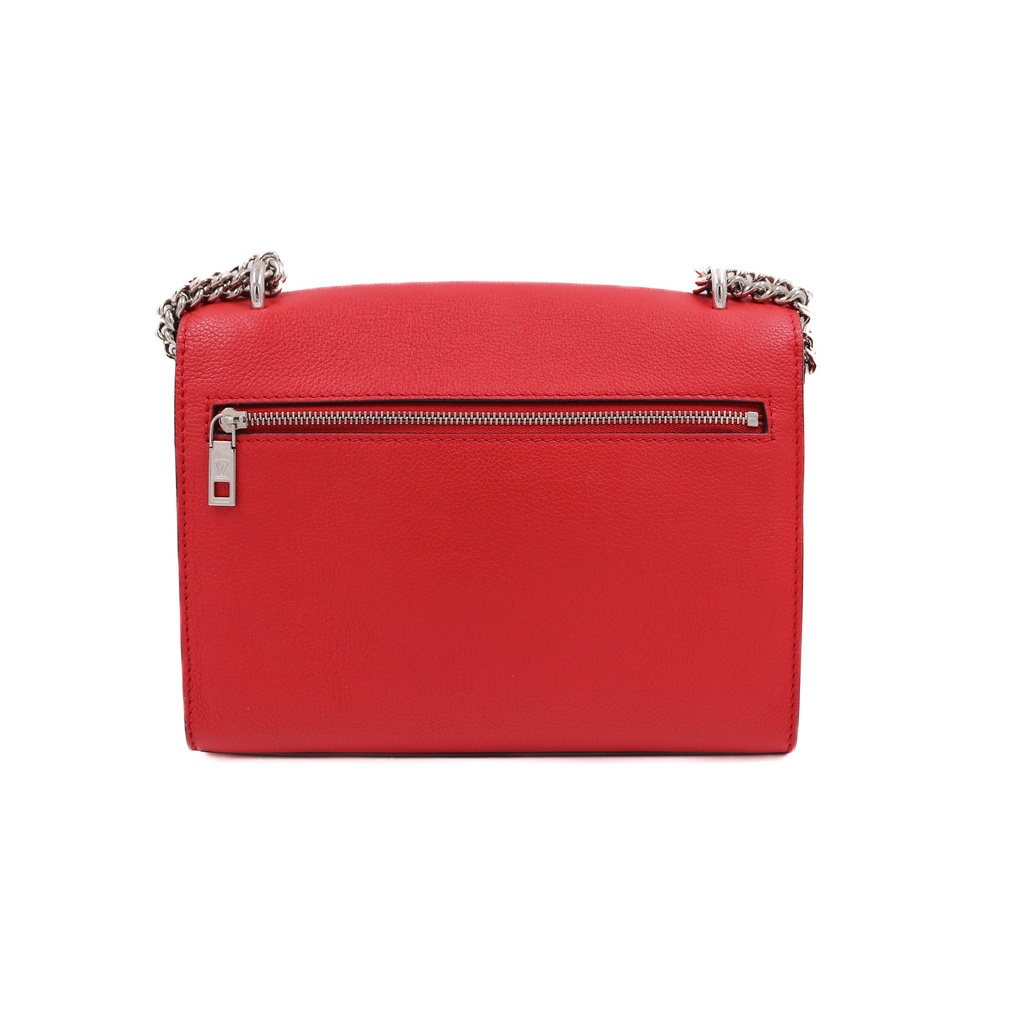 Louis Vuitton Soft Calfskin Mylockme Chain Bag Red