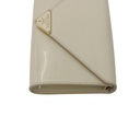 Prada Patent Leather Envelope Clutch with Triangle Logo Wite
