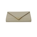 Prada Patent Leather Envelope Clutch with Triangle Logo Wite