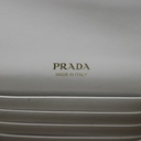 Prada Patent Leather Envelope Clutch with Triangle Logo Wite