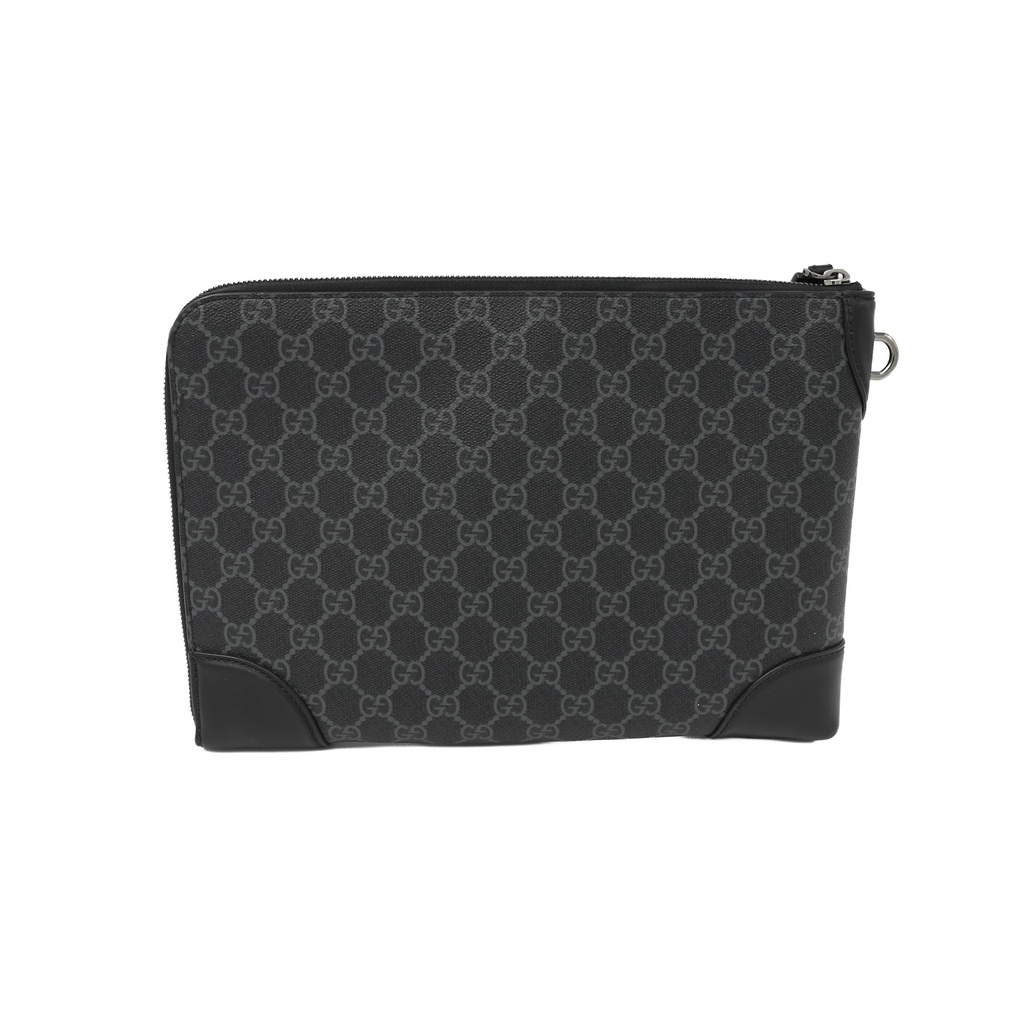 Gucci GG Emblem Small Business Case in Black Fabric 821156