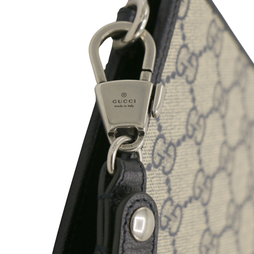 Gucci GG In Beige and Blue Supreme Pouch 672953
