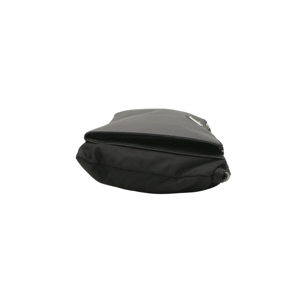 Prada Saffiano & Nylon Triangle Logo Pouch 2NH019