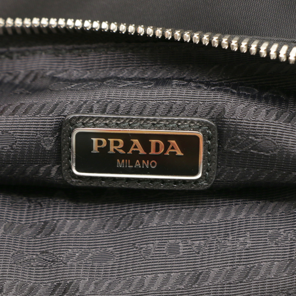 Prada Saffiano & Nylon Triangle Logo Pouch 2NH019