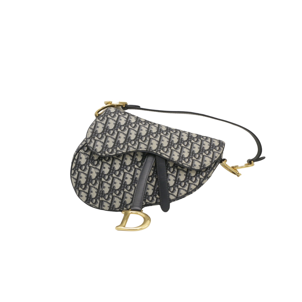 Christian Dior Oblique Jacquard Saddle Bag with Strap