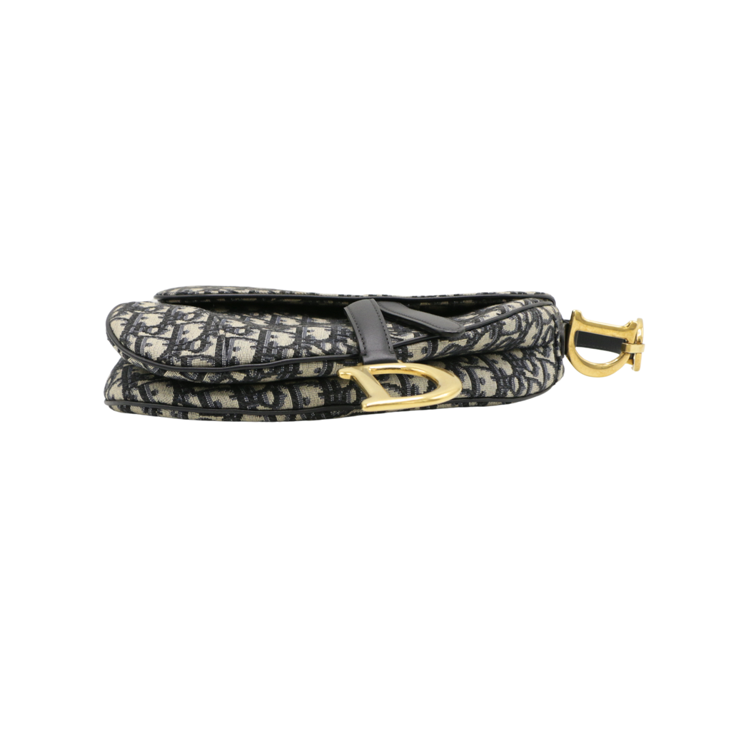 Christian Dior Oblique Jacquard Saddle Bag with Strap