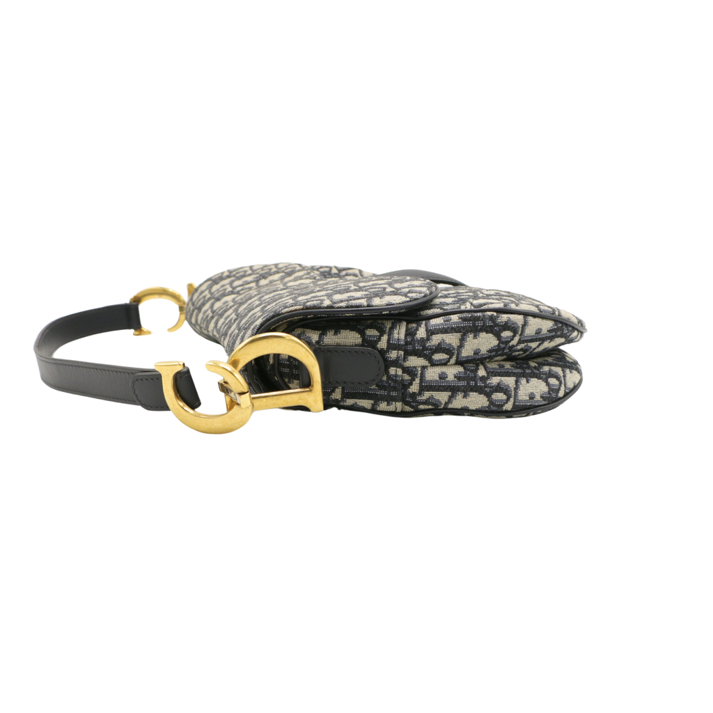 Christian Dior Oblique Jacquard Saddle Bag with Strap