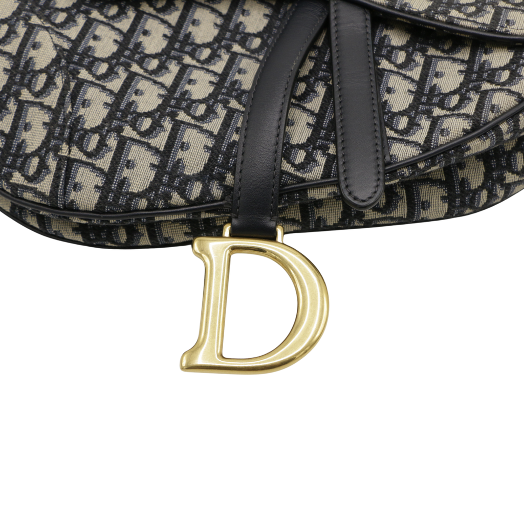 Christian Dior Oblique Jacquard Saddle Bag with Strap