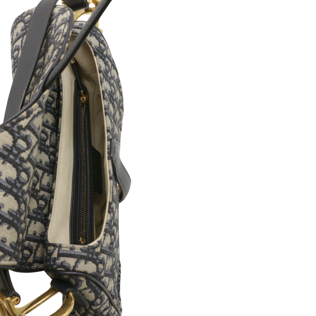 Christian Dior Oblique Jacquard Saddle Bag with Strap