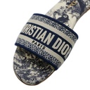 Christian Dior Dway Slide Blue Embroidered Cotton Toile de Jouy Size 37 1/2