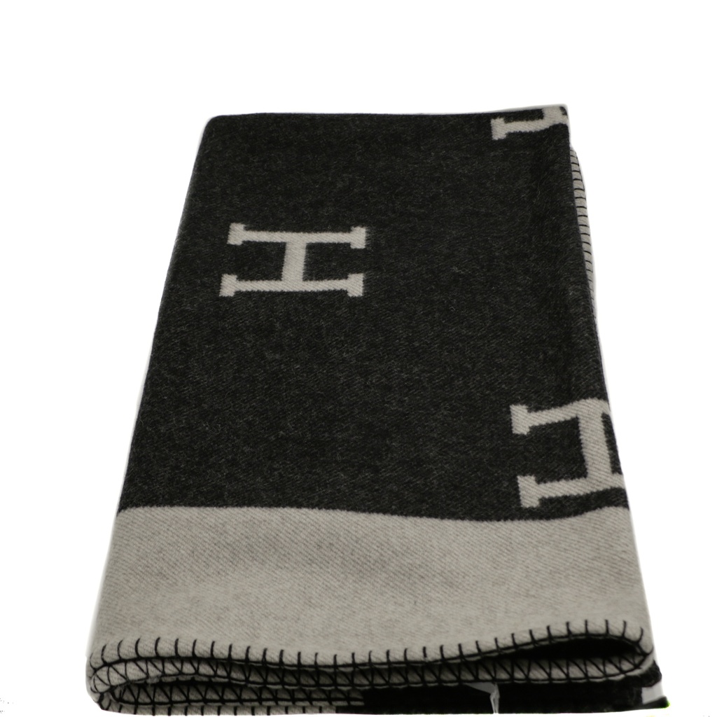 Hermes Large Blanket Black & Grey