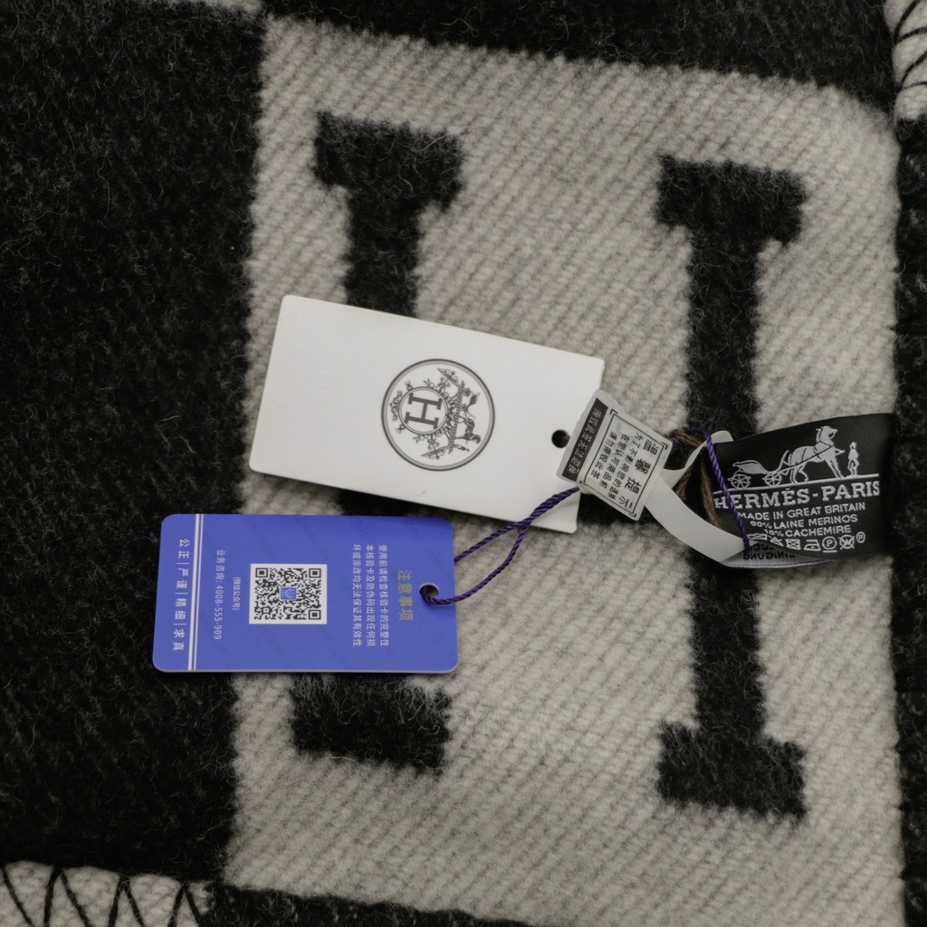 Hermes Large Blanket Black & Grey