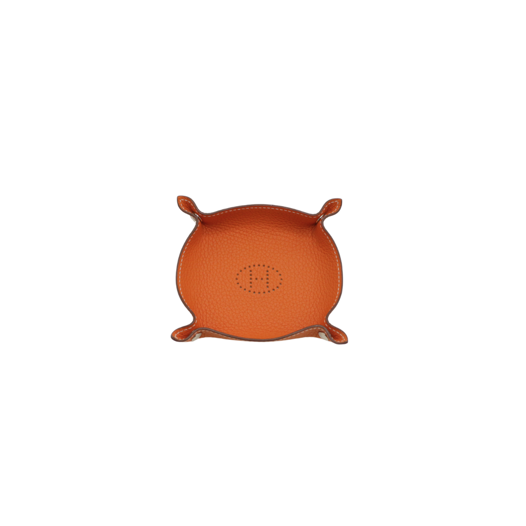 Hermes Leather Orange Coaster