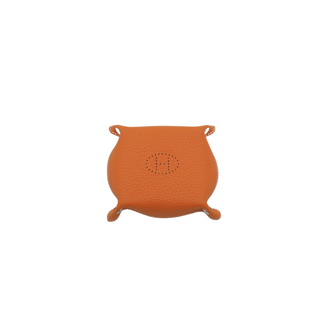 Hermes Leather Orange Coaster