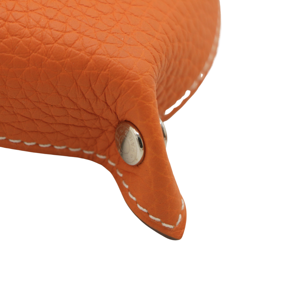 Hermes Leather Orange Coaster