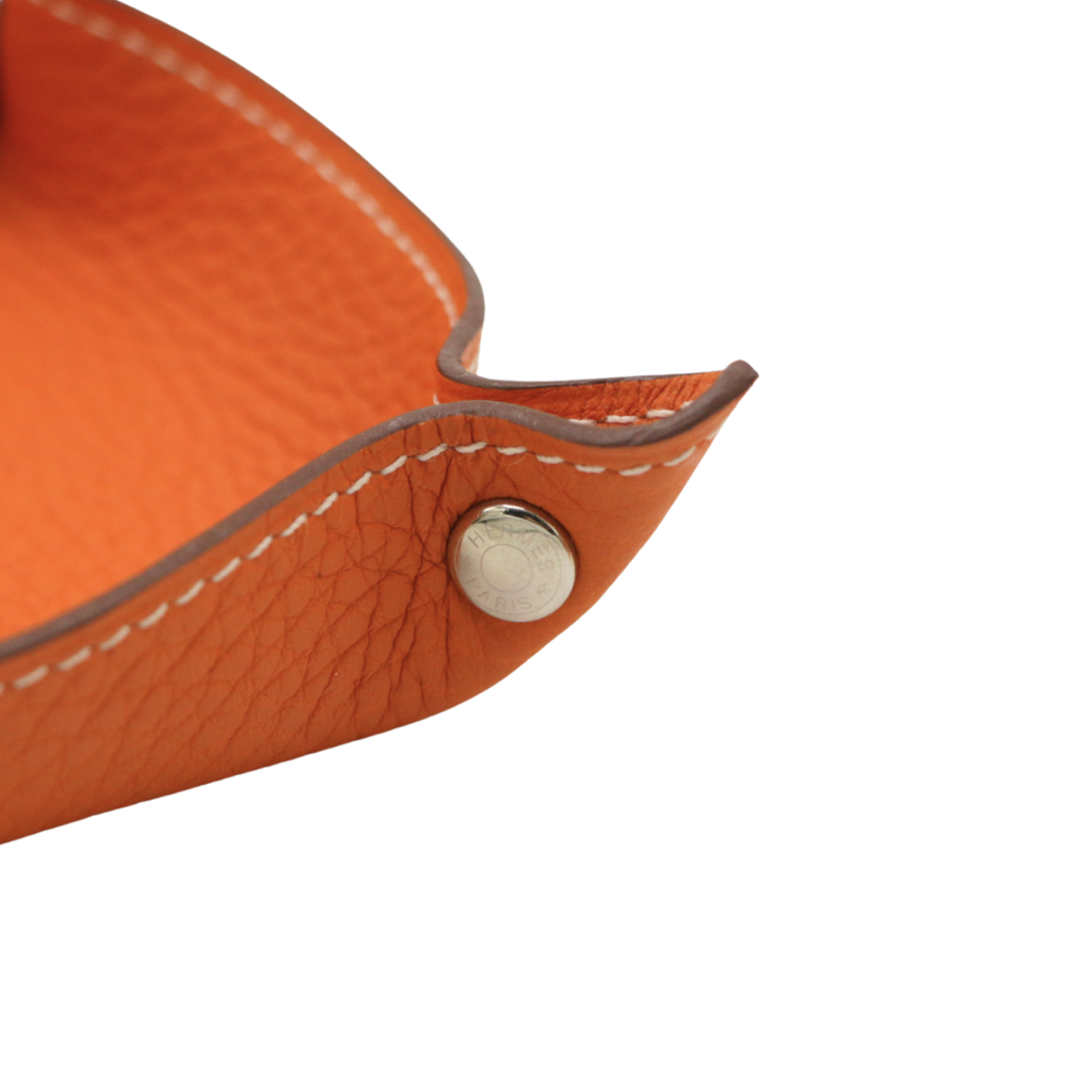 Hermes Leather Orange Coaster