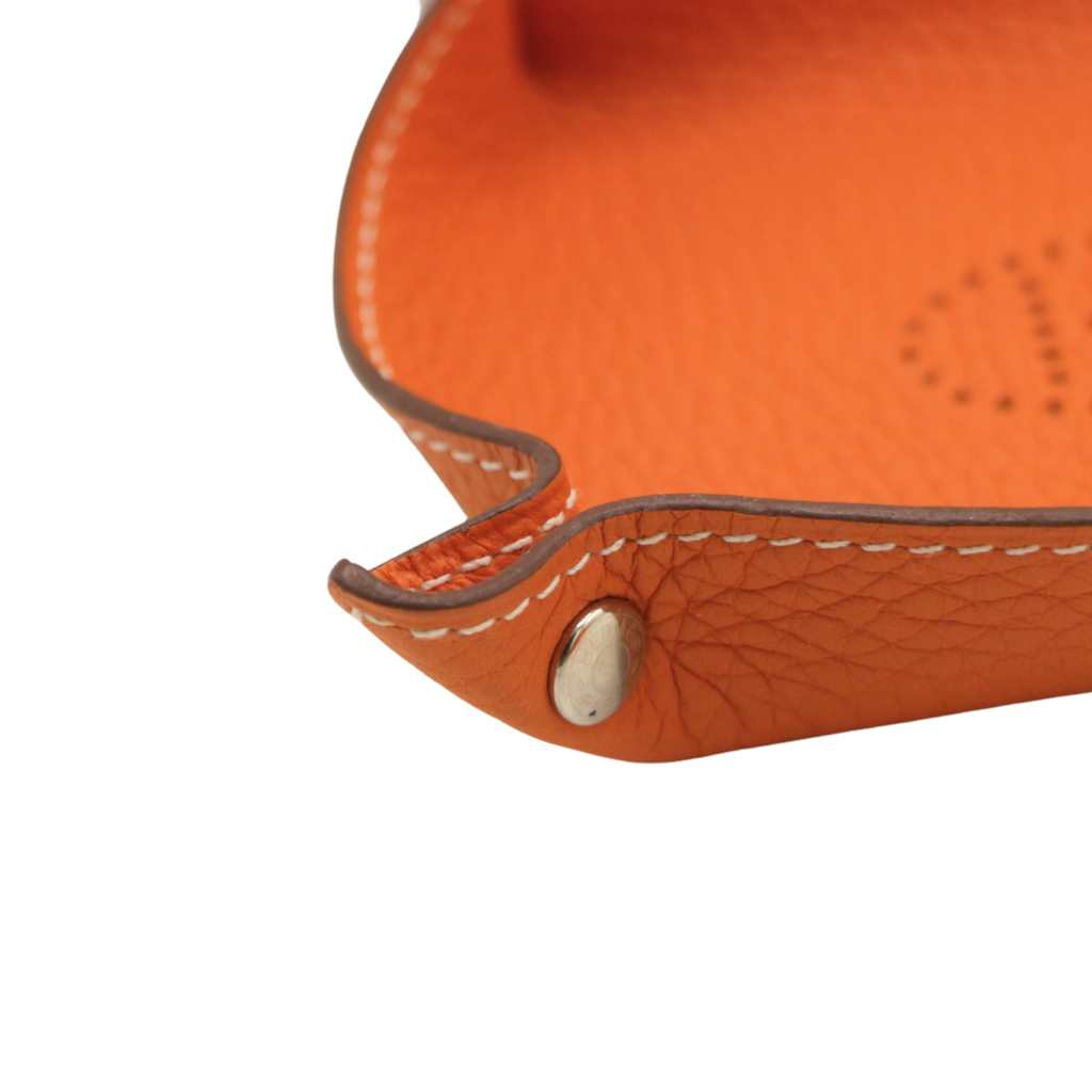 Hermes Leather Orange Coaster