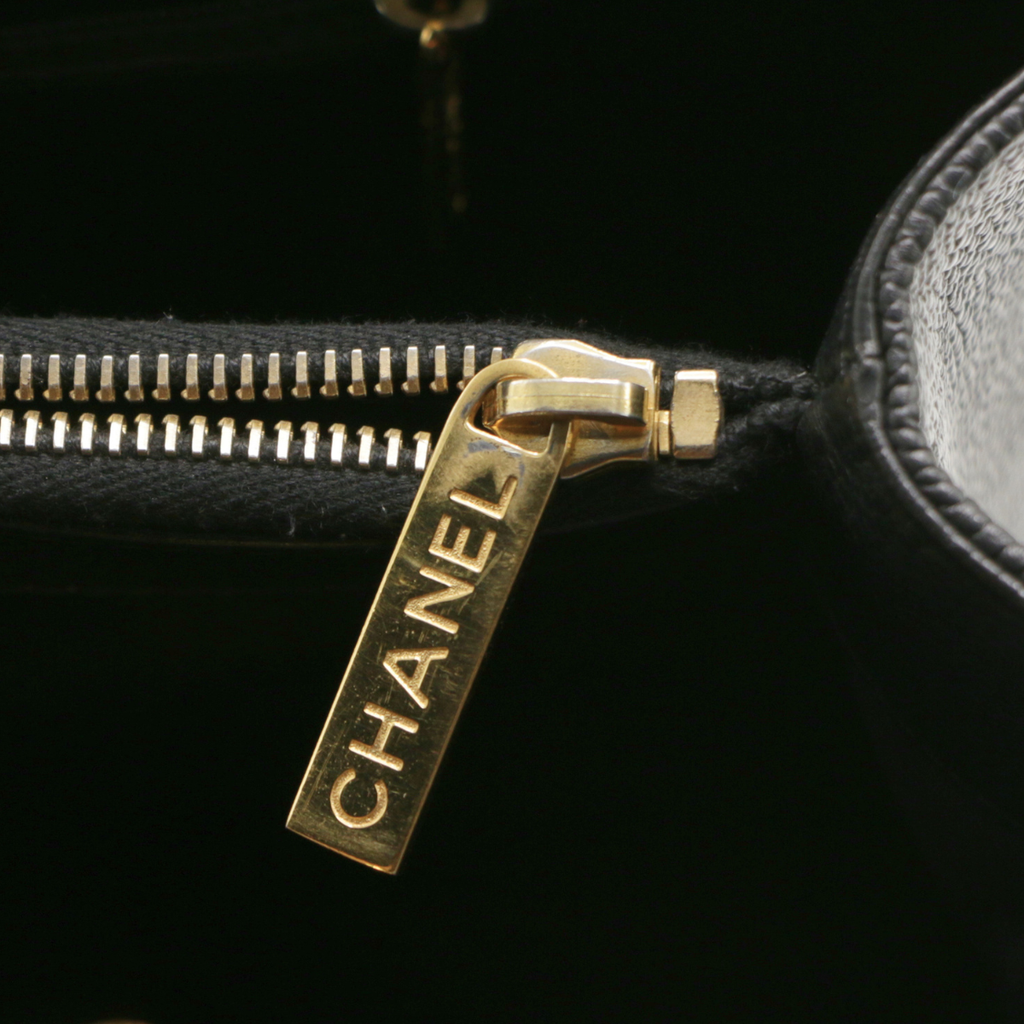 Chanel Grand Shopping Caviar Black Tote Bag 