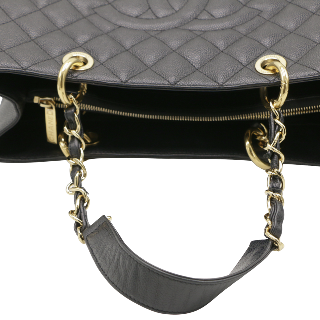 Chanel Grand Shopping Caviar Black Tote Bag 