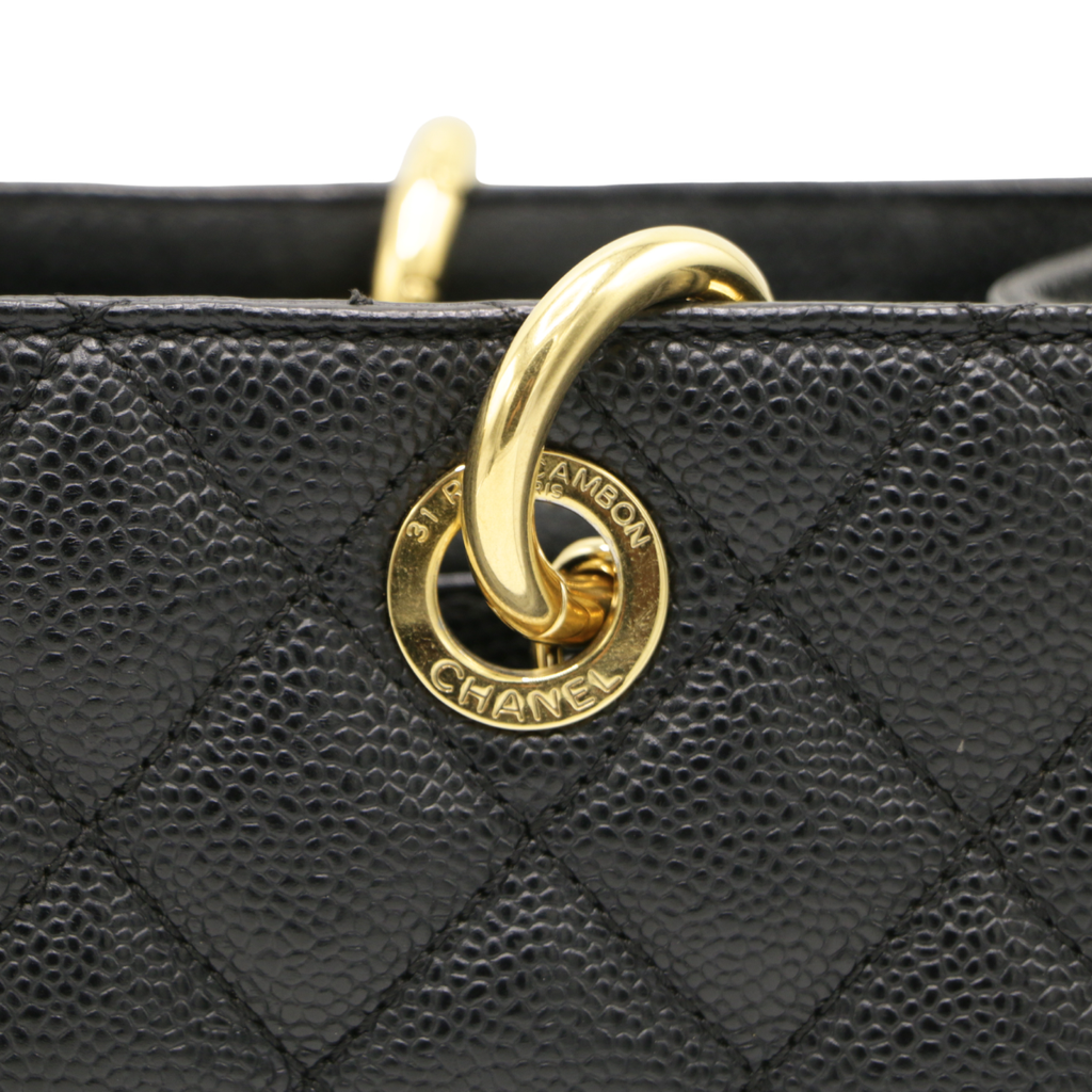 Chanel Grand Shopping Caviar Black Tote Bag 