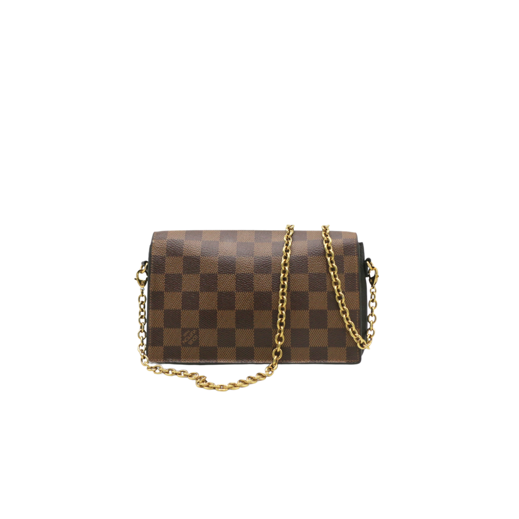Louis Vuitton Vavin Black Damier Ebene Chain Wallet Bag