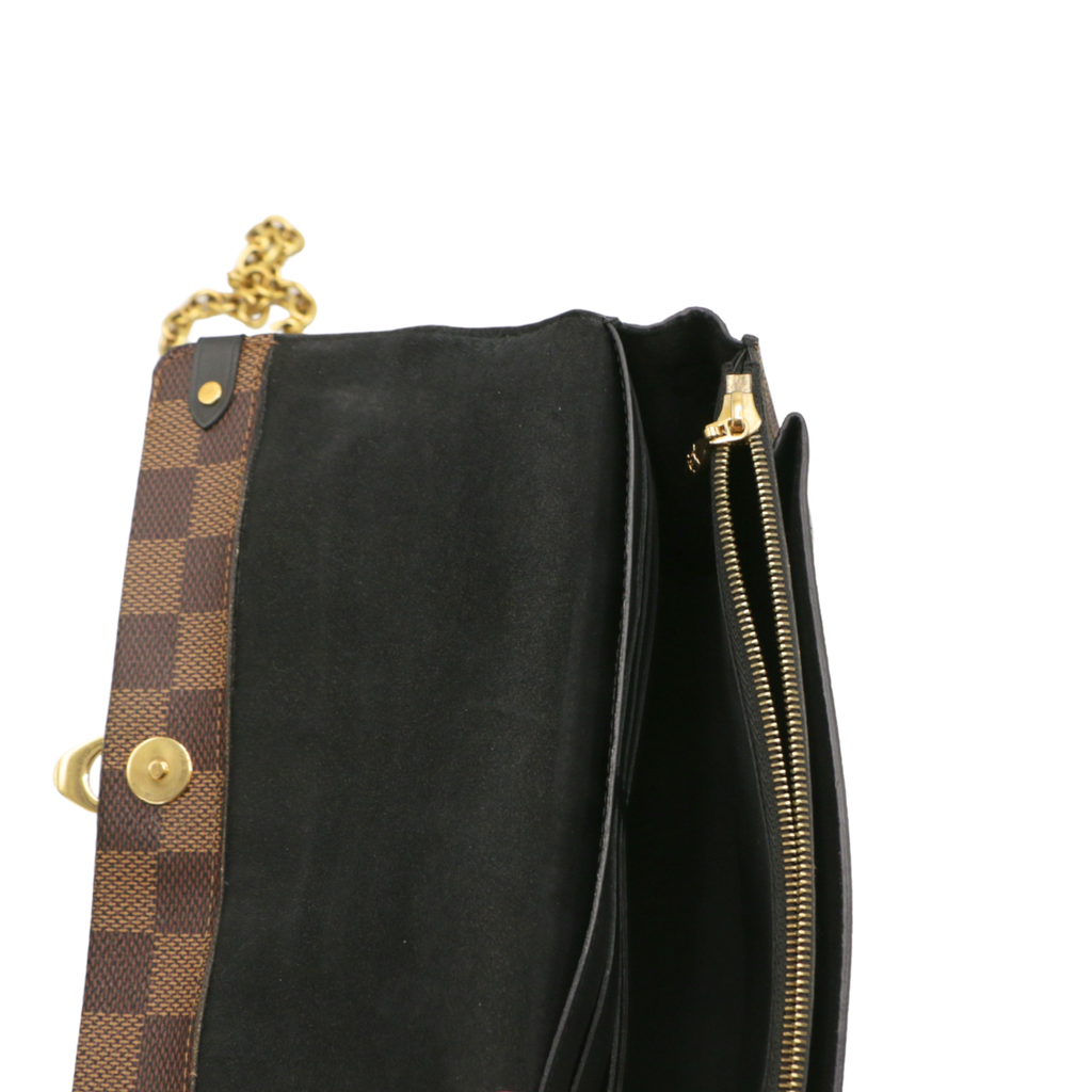 Louis Vuitton Vavin Black Damier Ebene Chain Wallet Bag